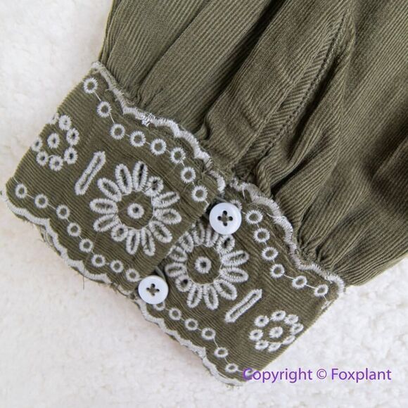 New! Madewell Embroidered Corduroy Square-Neck Mini Dress,‎ size M - Picture 16 of 16